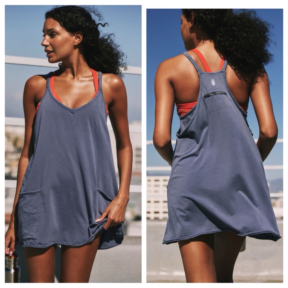Free People Slate Blue Mini Dress